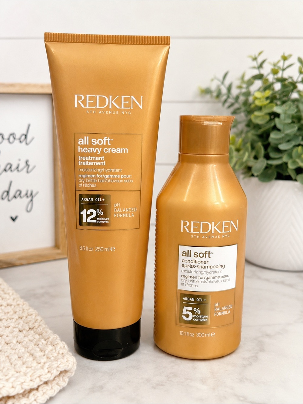 NEW! Redken All Soft Heavy Cream Mask + Conditioner Argan Oil 2pc Bundle